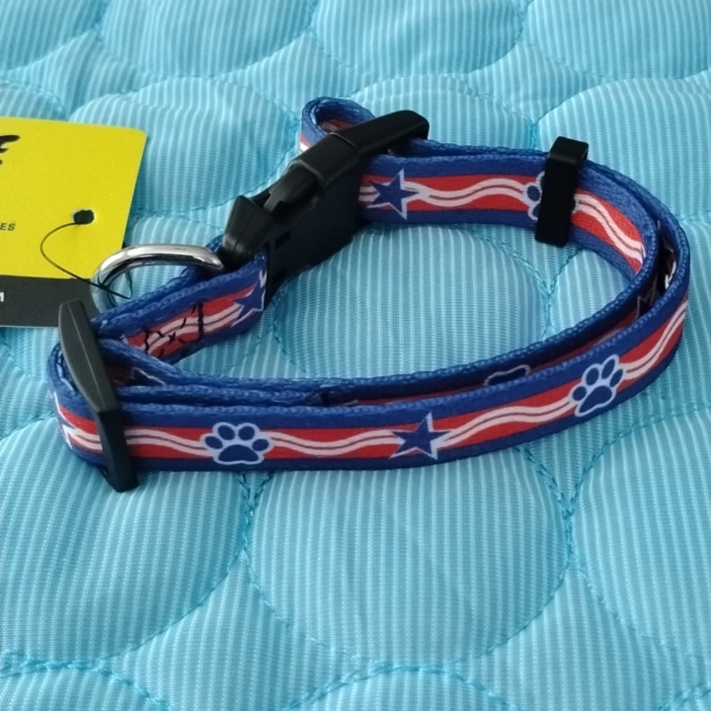 Native Blue and Red Dog Collar